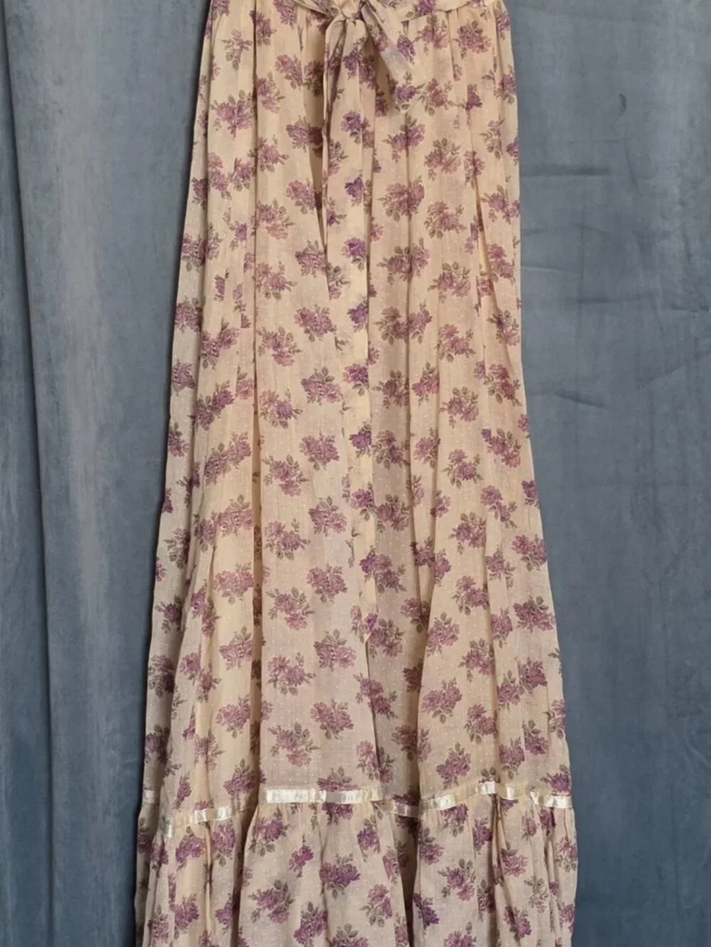Vintage 70s Gunne Sax 2-Piece Calico Floral Maxi Dress & Crop Bolero Jacket Set